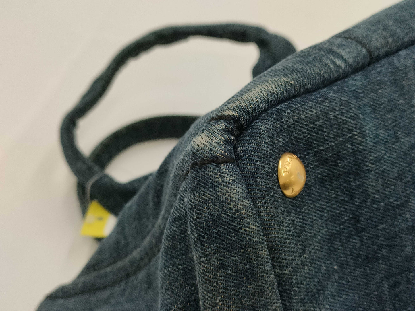 PRADA B1877B Canapa Denim Handbag Tote Bag