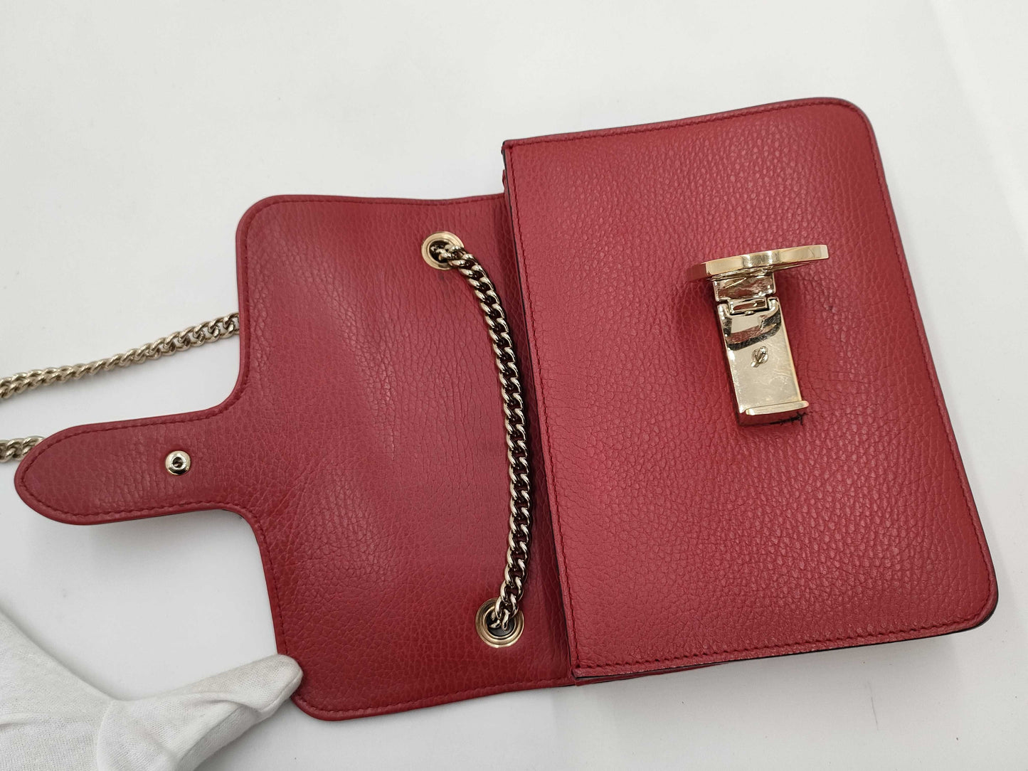 GUCCI Interlocking Leather Chain Shoulder Bag