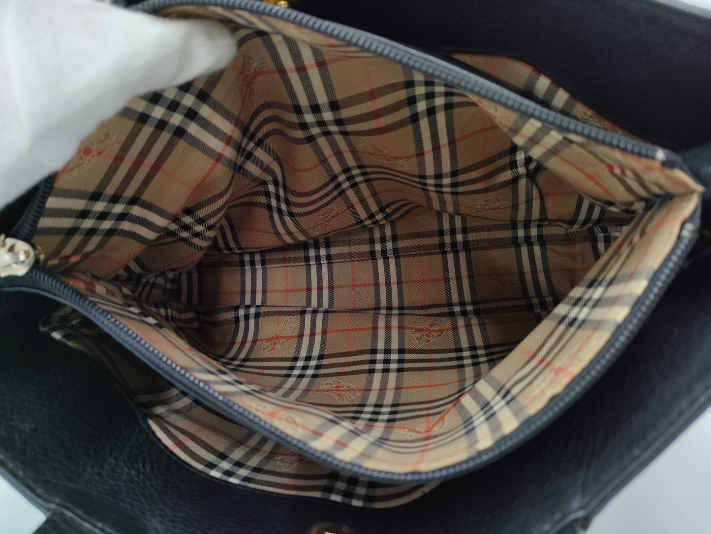 Burberry's Nova Check Shadow Horse Leather Handbag