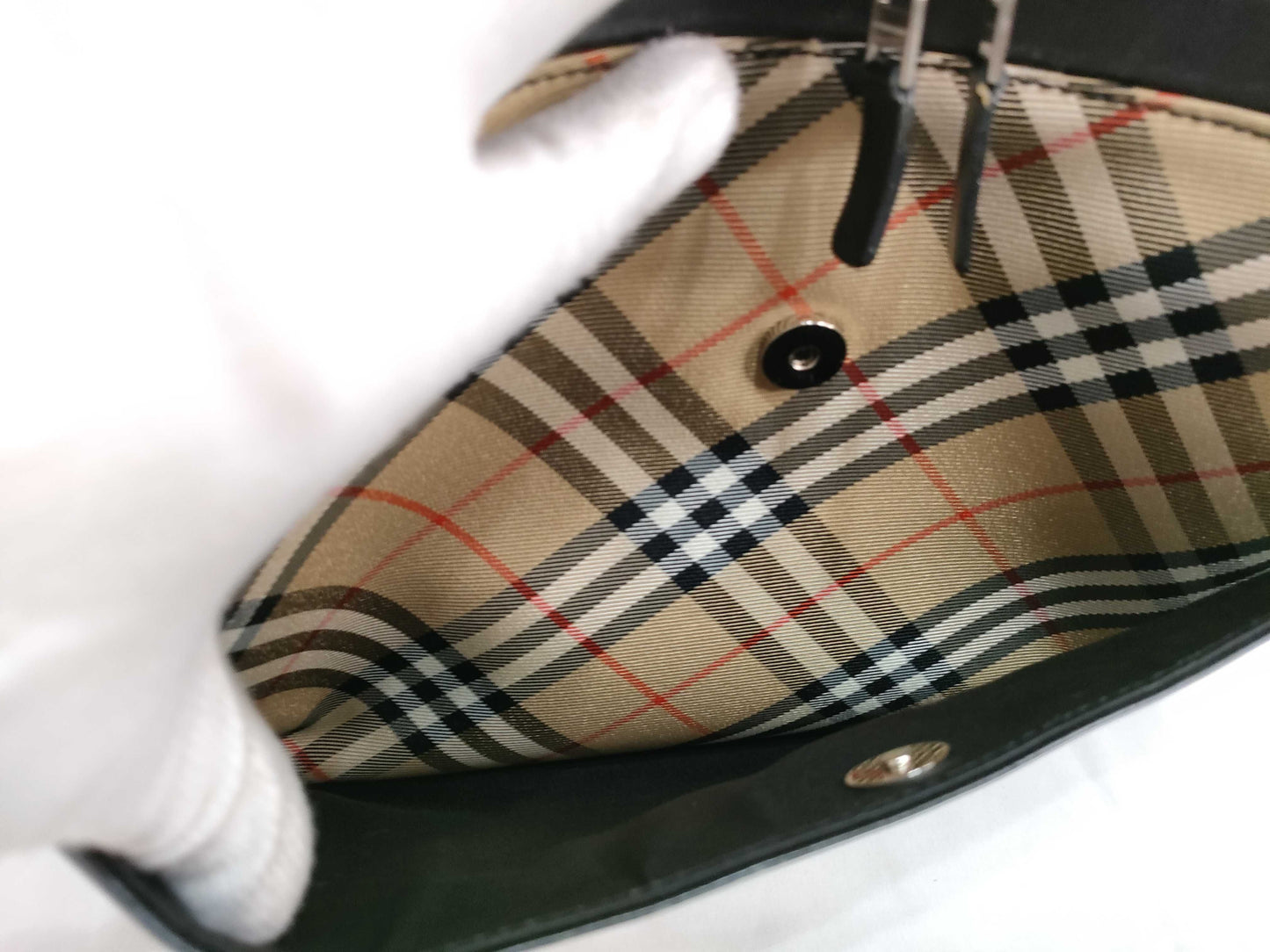 BURBERRY Nova Check Leather Shoulder Bag/Handbag