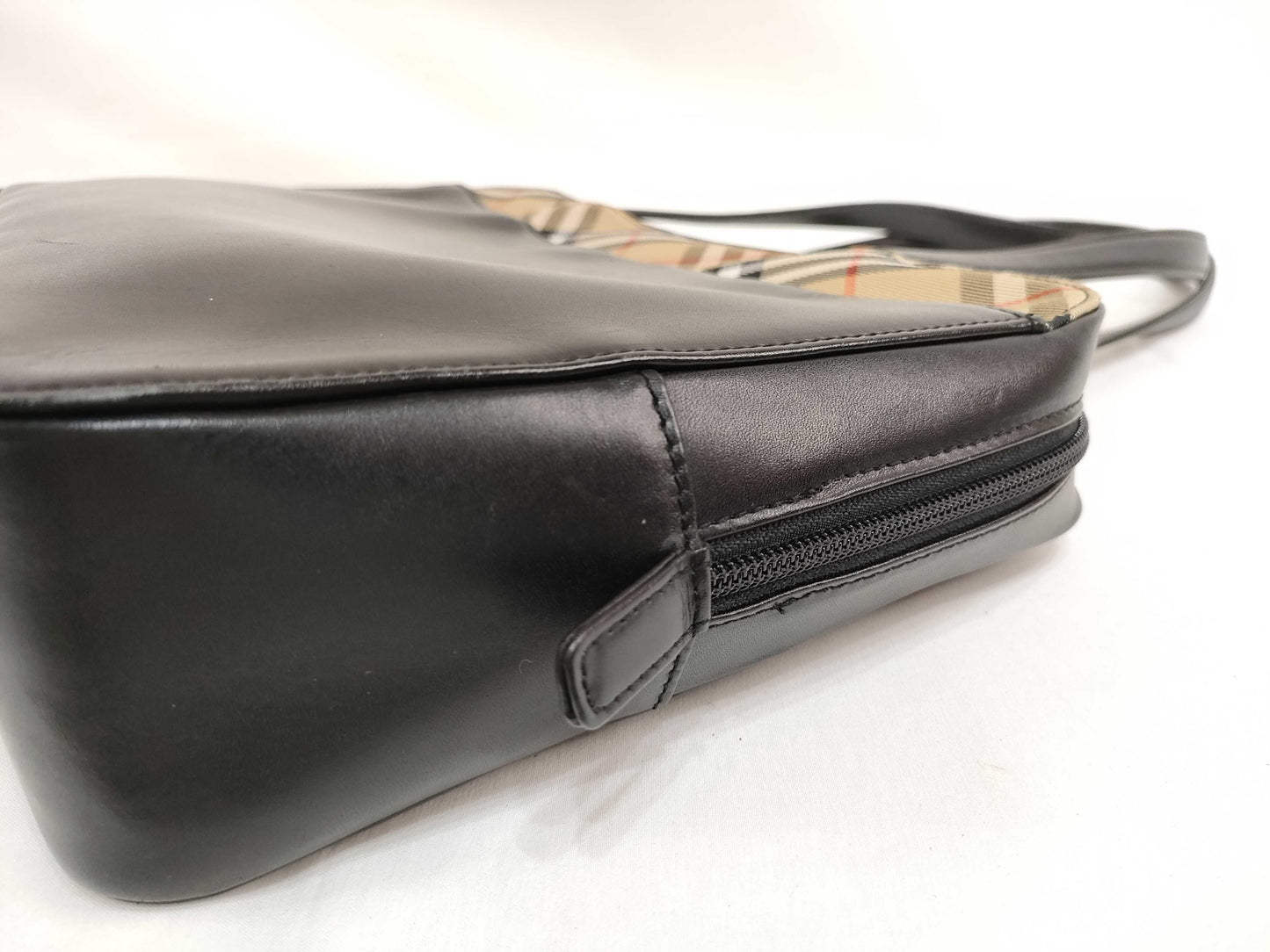 BURBERRY Nova Check Leather Shoulder Bag/Handbag