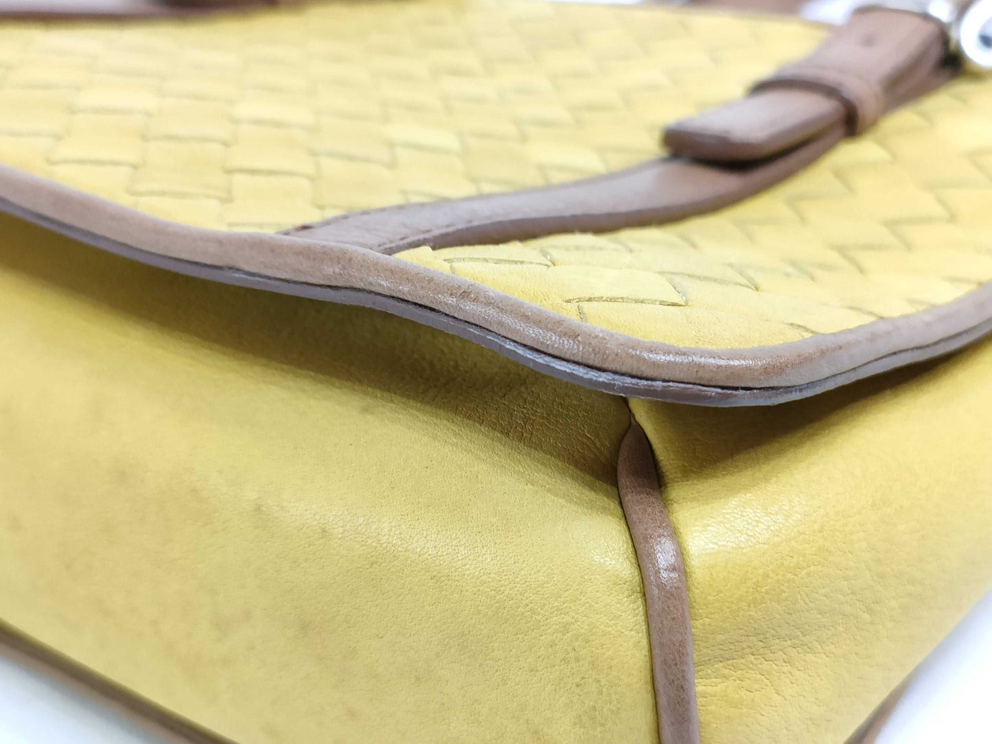 BOTTEGA VENETA Intrecciato Leather Handbag Two-Tone Handbag