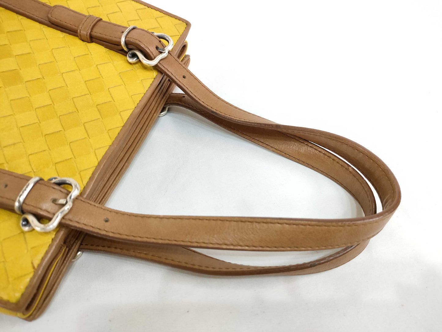 BOTTEGA VENETA Intrecciato Leather Handbag Two-Tone Handbag