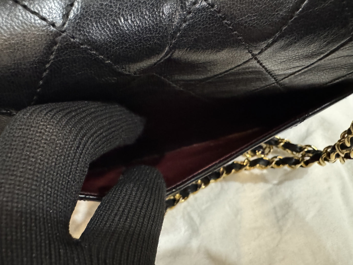 CHANEL Lambskin Matelasse 25 Double Flap Double Chain Gold Hardware 98cm Long Shoulder Bag