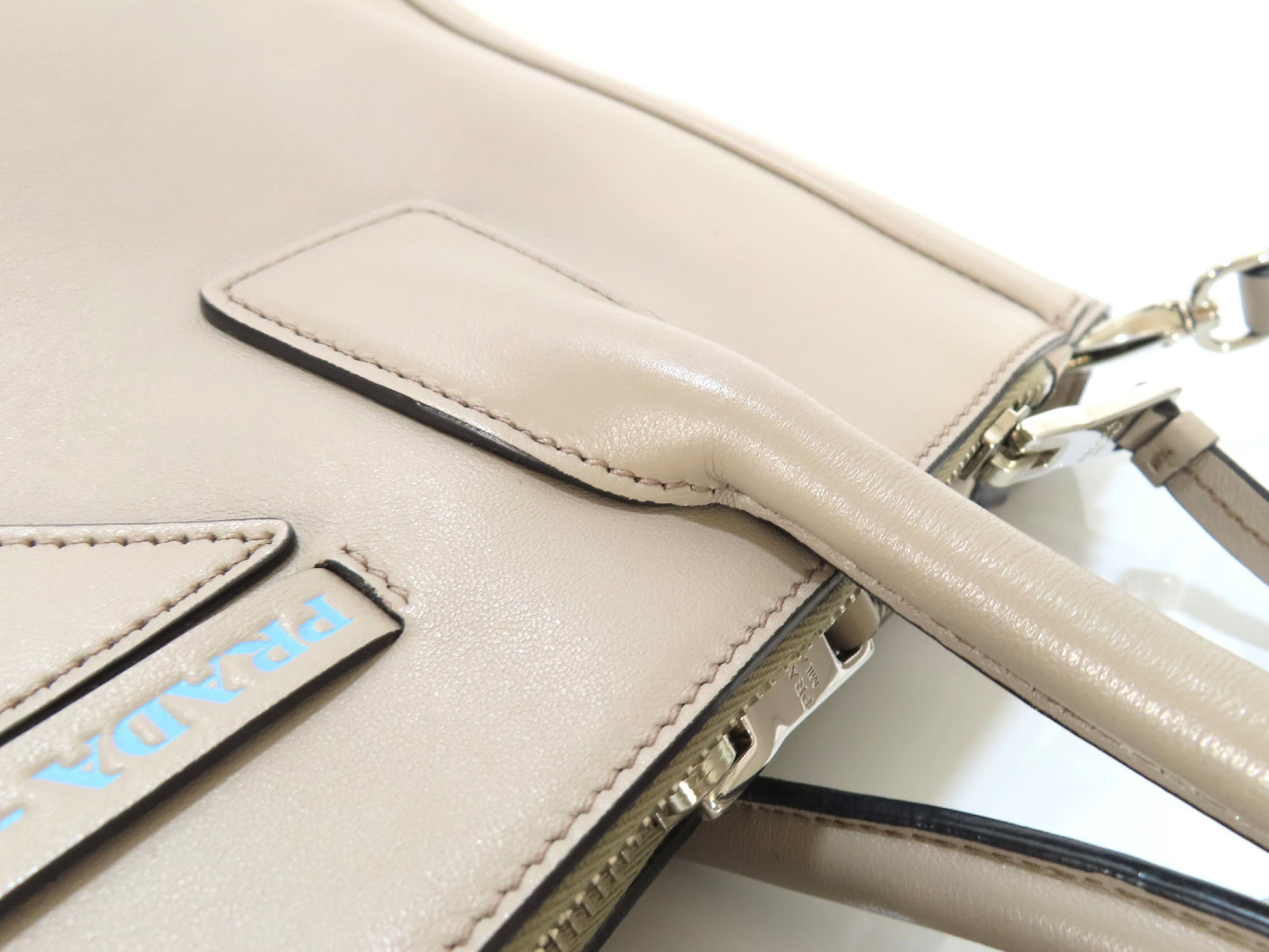 PRADA Prada Soft Calfskin 2-Way Handbag 1BA183 Gray Tote Bag