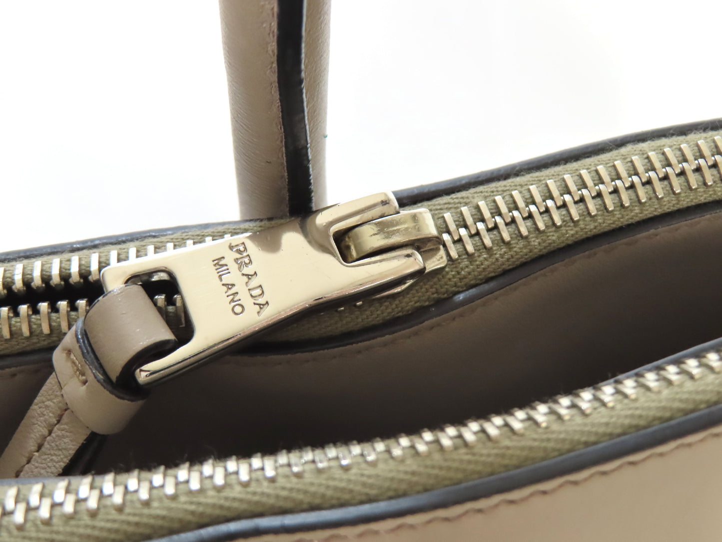 PRADA Prada Soft Calfskin 2-Way Handbag 1BA183 Gray Tote Bag
