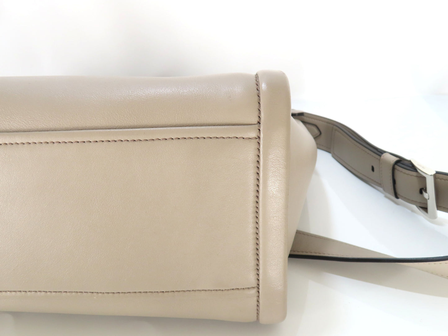 PRADA Prada Soft Calfskin 2-Way Handbag 1BA183 Gray Tote Bag