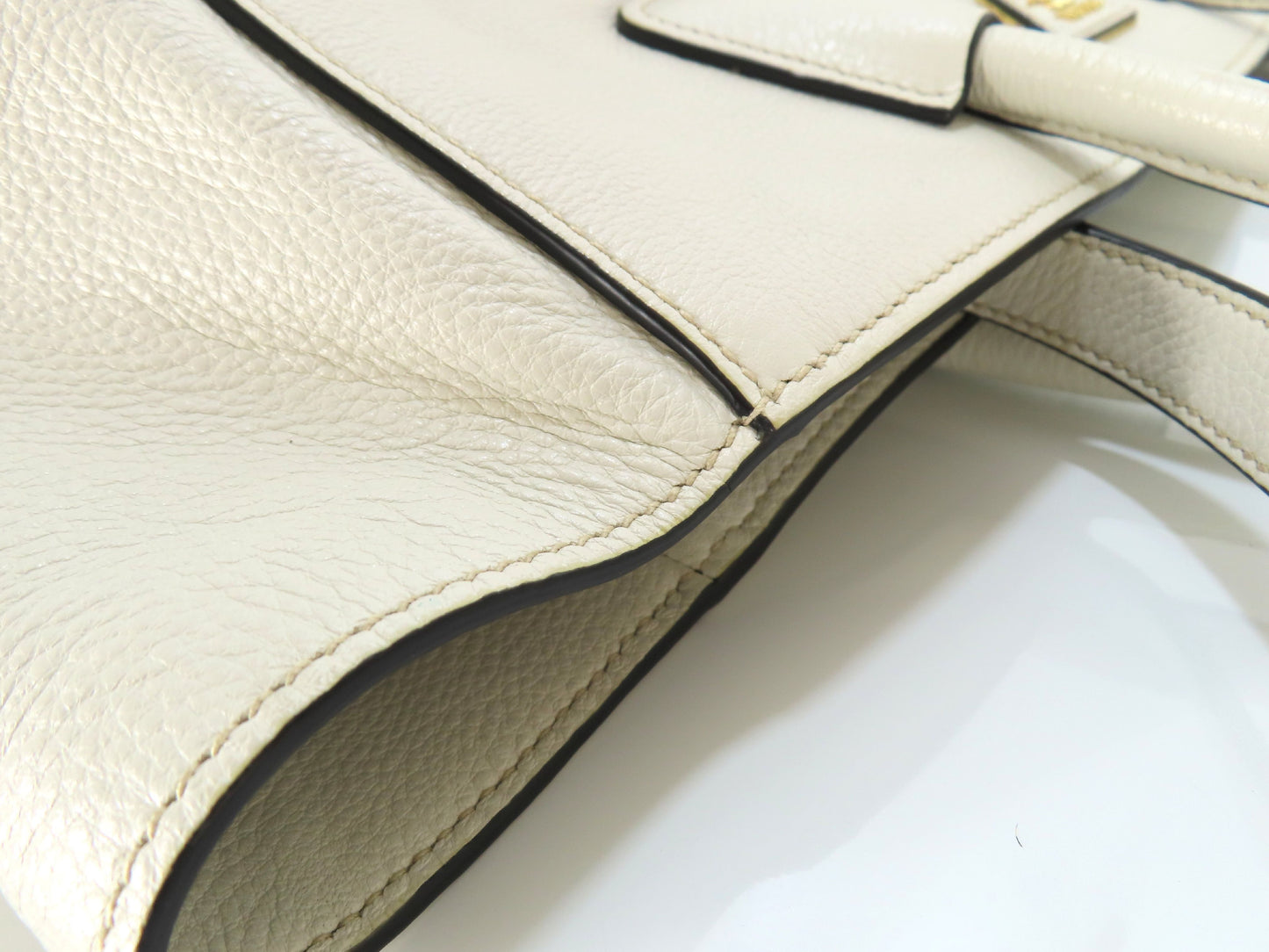 PRADA Vitello 2-Way Tote Bag, White