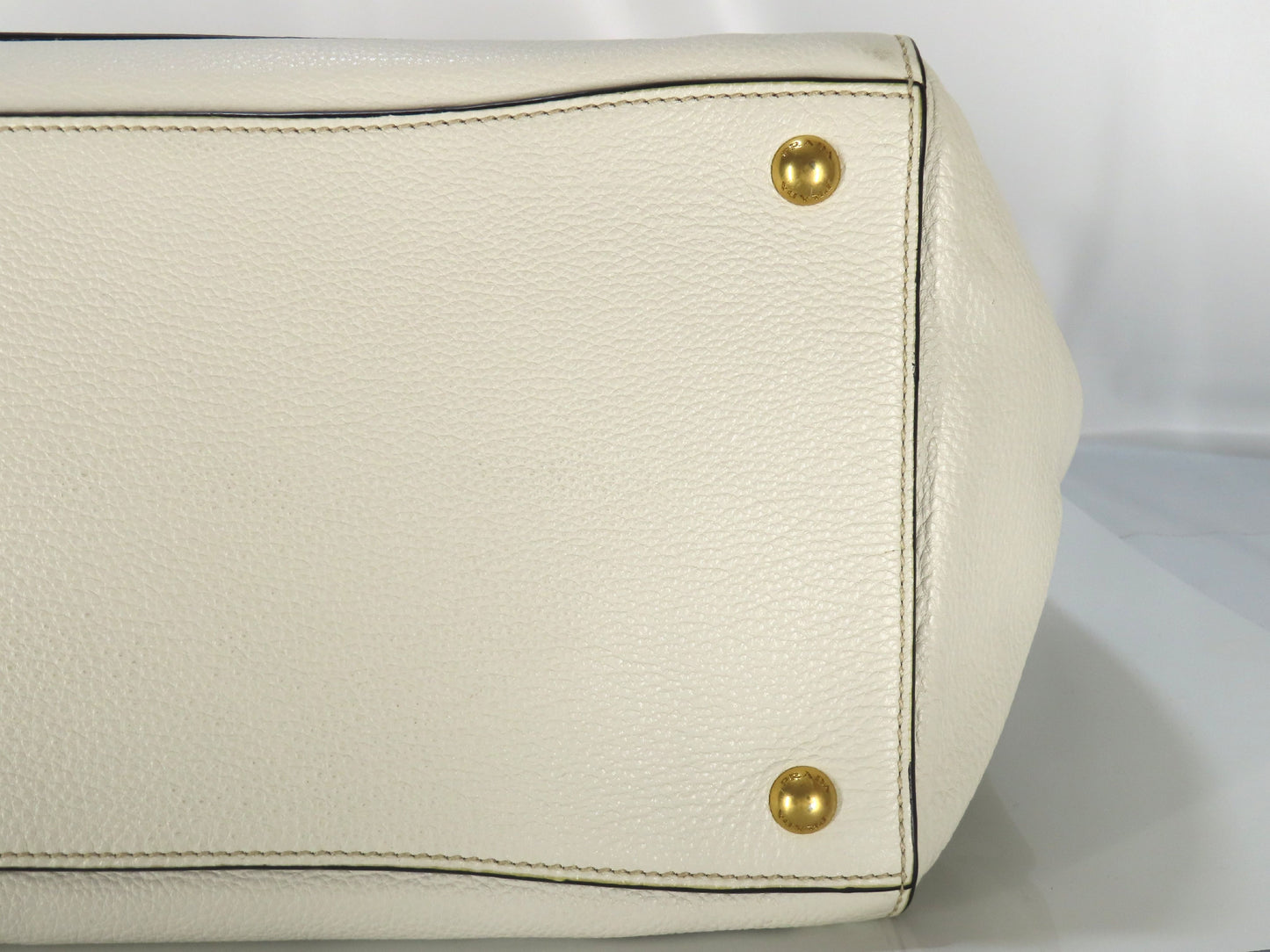 PRADA Vitello 2-Way Tote Bag, White