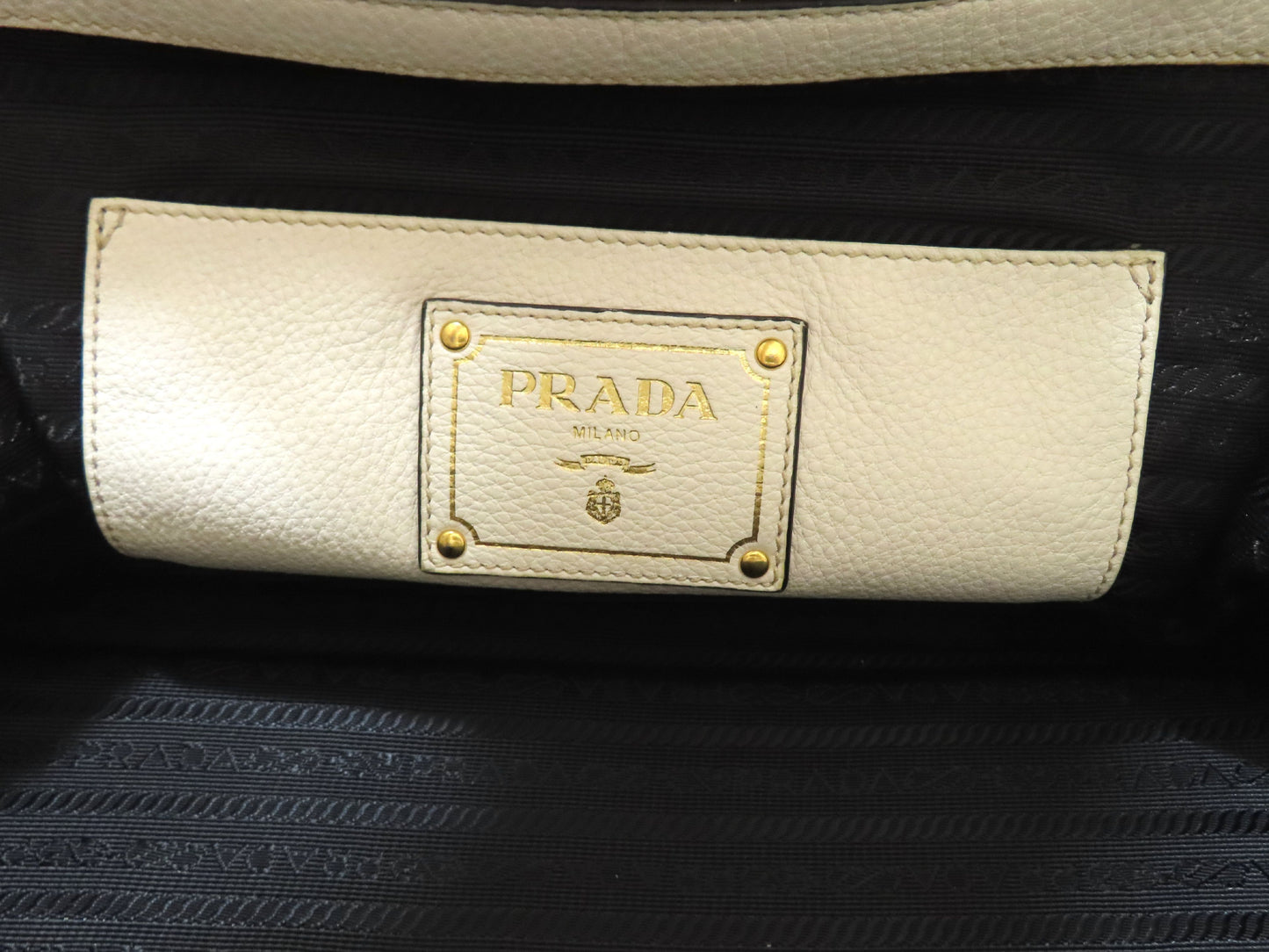 PRADA Vitello 2-Way Tote Bag, White