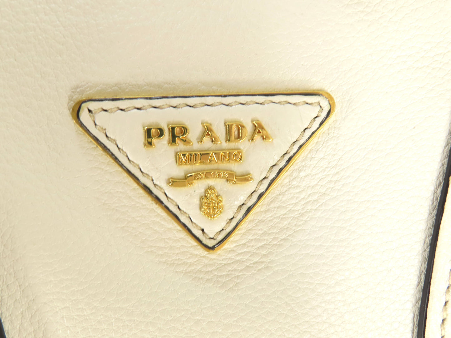 PRADA Vitello 2-Way Tote Bag, White
