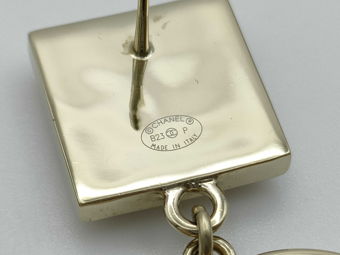 CHANEL Deca Coco Mark Earrings with Rhinestones B23P