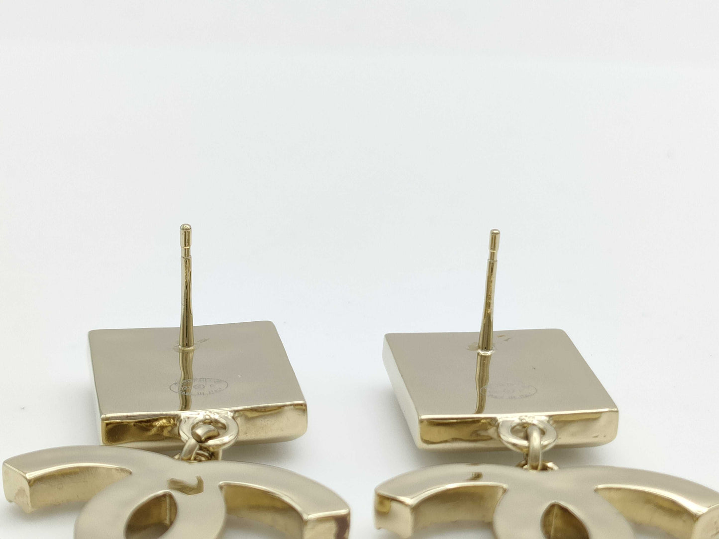 CHANEL Deca Coco Mark Earrings with Rhinestones B23P