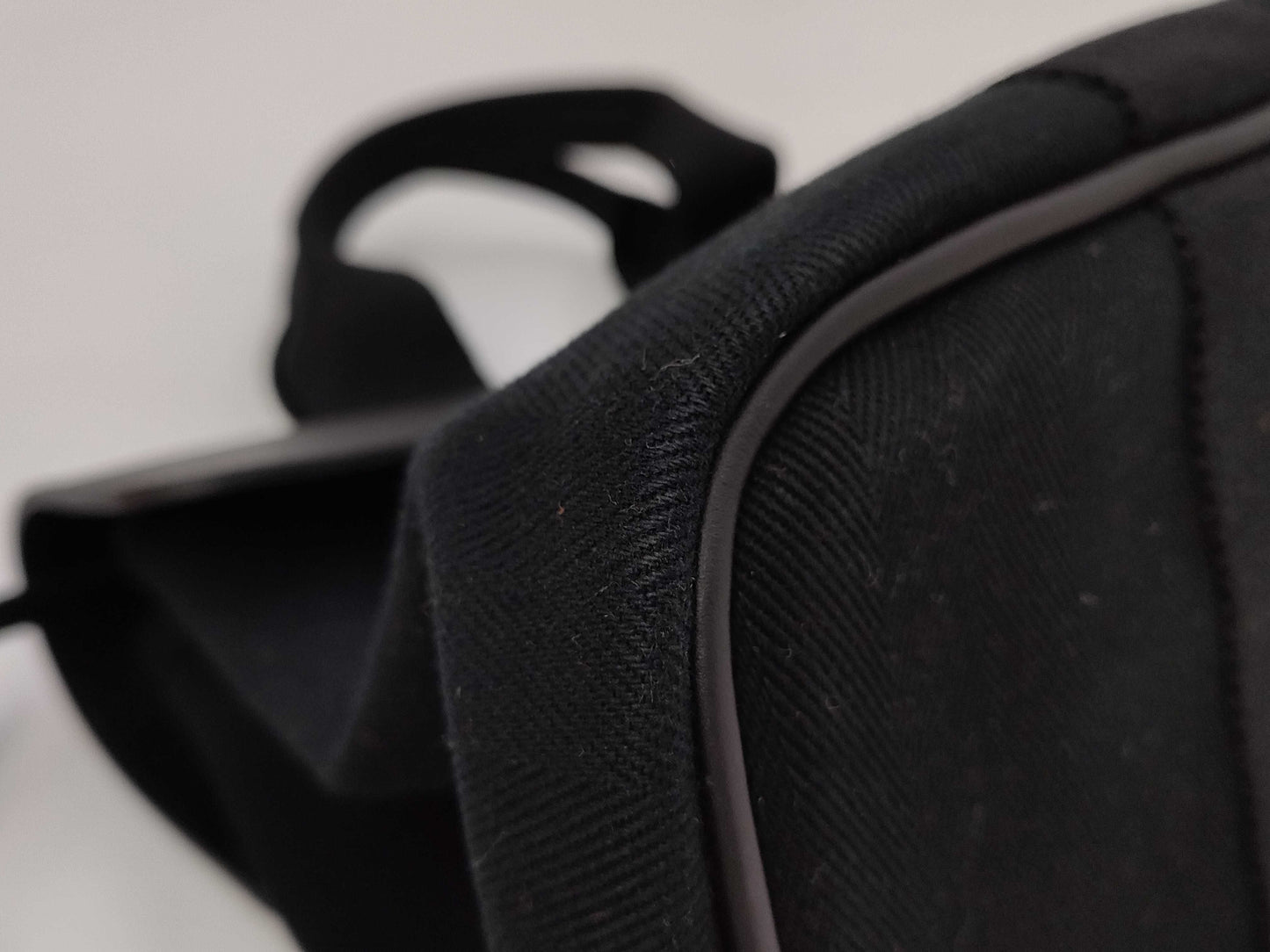 HERMES Valparaiso PM Toile Chevron Black SS Handbag