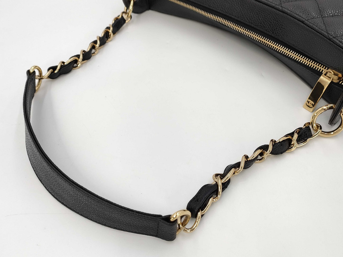 CHANEL Crescent Moon One-Shoulder Caviar Black GP Shoulder Bag