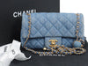 CHANEL Mini Matelasse 20 Denim Pearl Crush Shoulder Bag