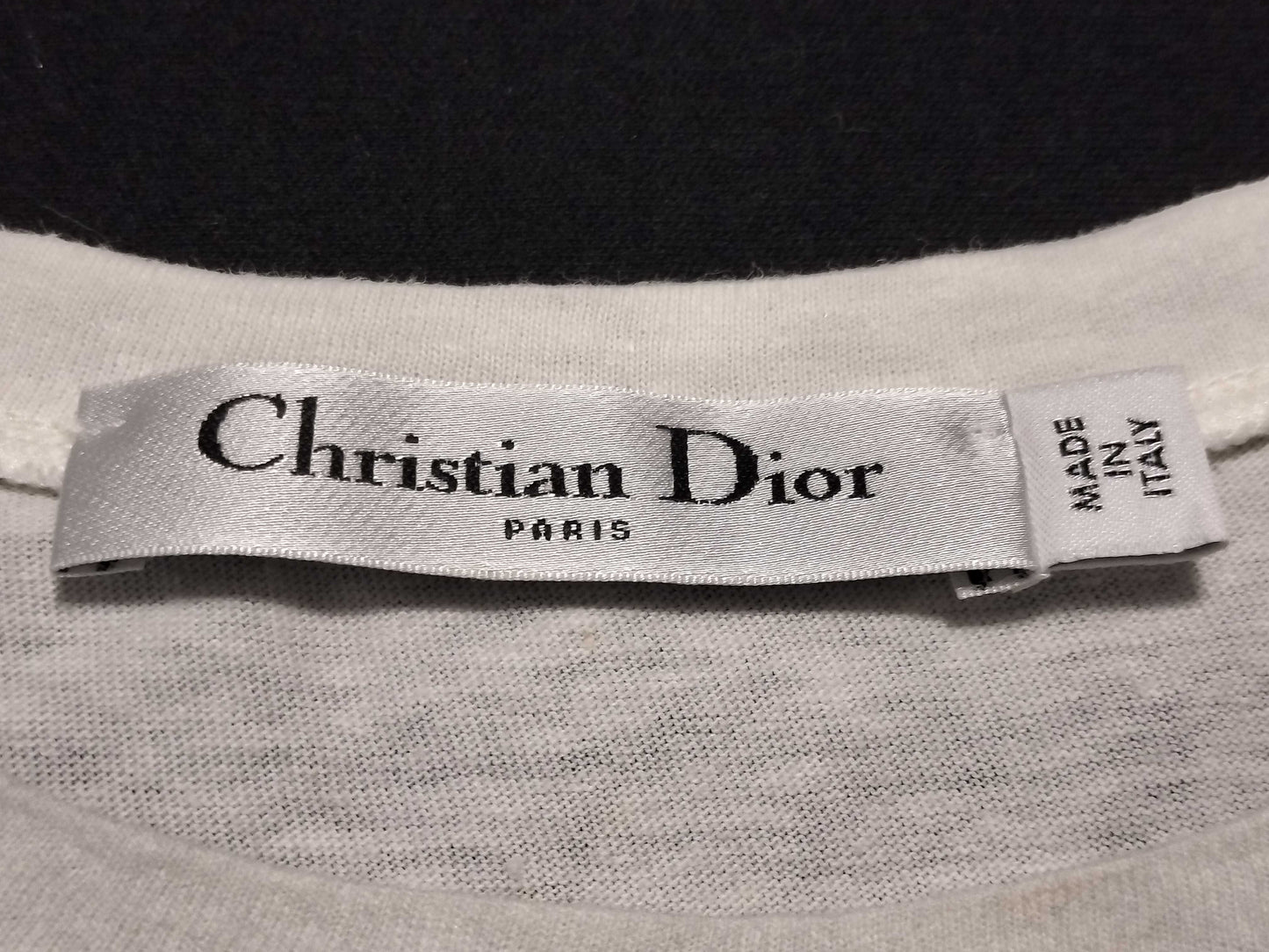 Christian Dior Linen CD Bee Back Logo T-Shirt with Current Dior Tag