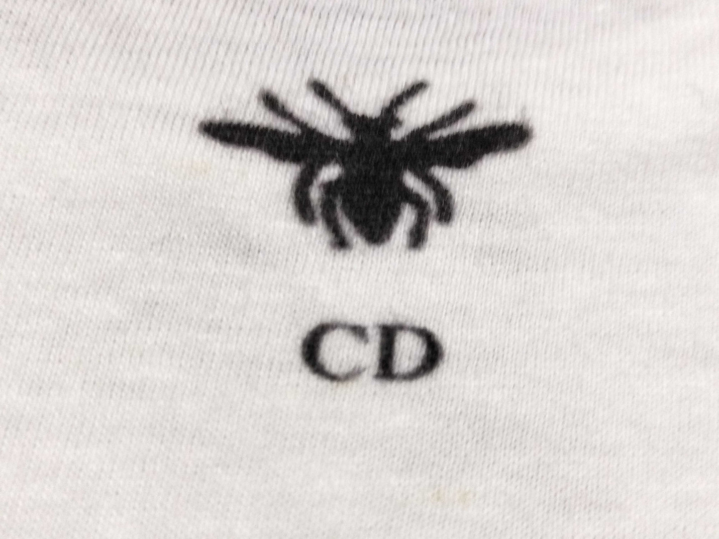 Christian Dior Linen CD Bee Back Logo T-Shirt with Current Dior Tag