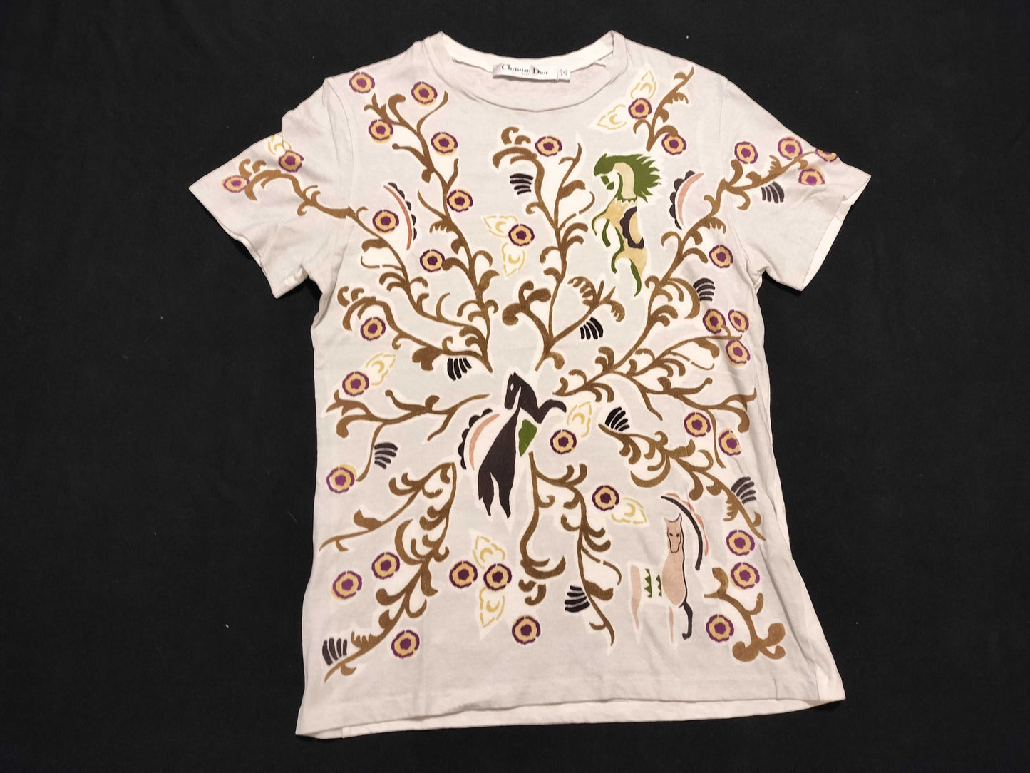Christian Dior Linen CD Bee Back Logo T-Shirt with Current Dior Tag