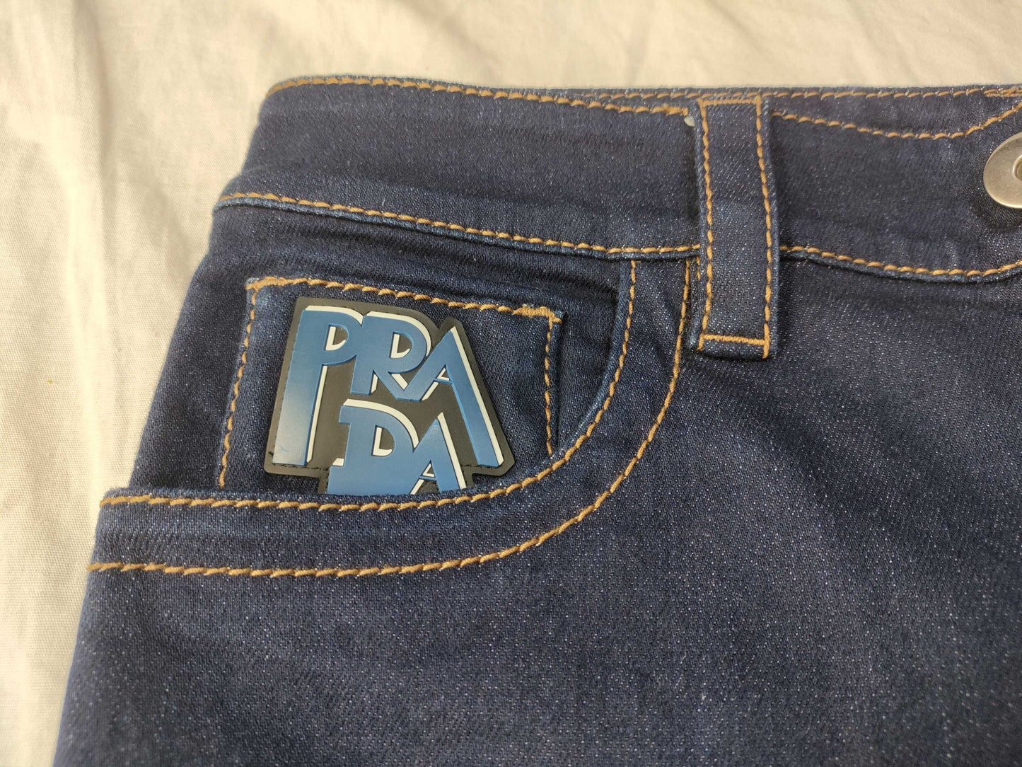PRADA Prada brand logo denim pants