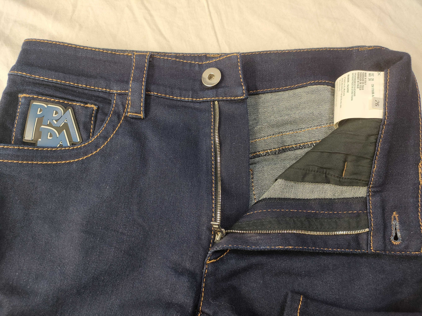 PRADA Prada brand logo denim pants