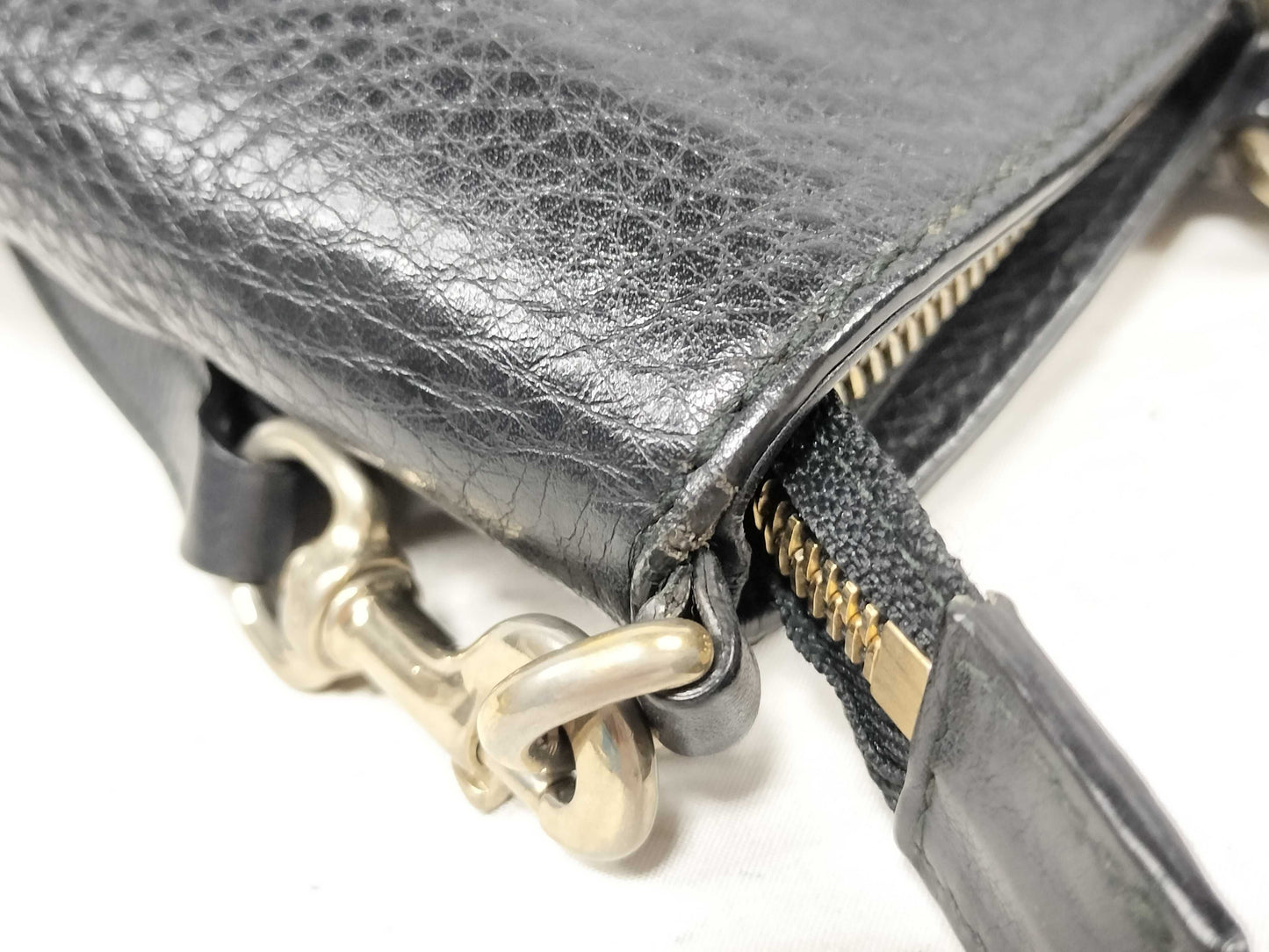 GUCCI 2-Way Black Fringe Leather Handbag