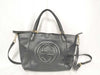 GUCCI 2-Way Black Fringe Leather Handbag