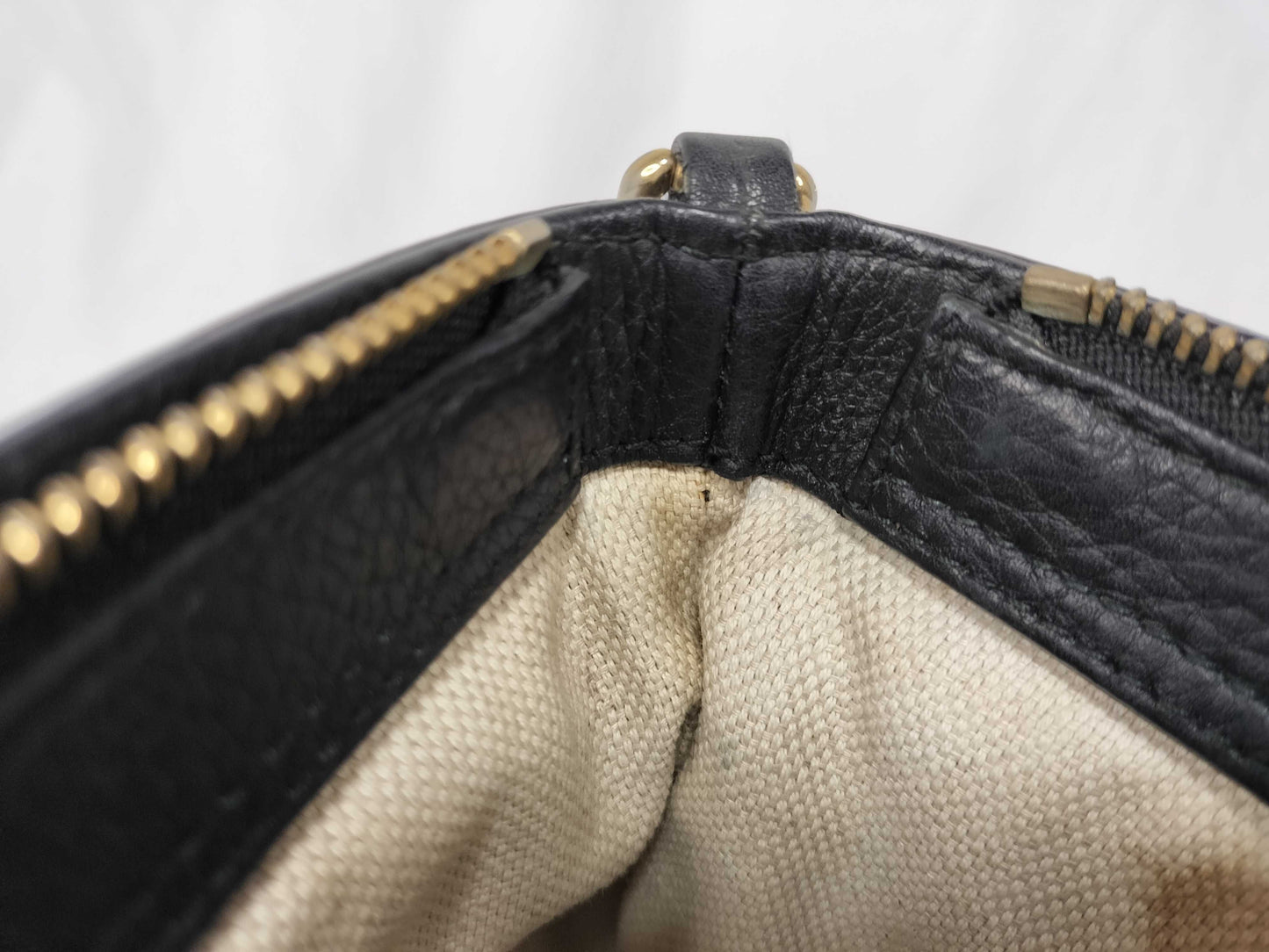 GUCCI 2-Way Black Fringe Leather Handbag