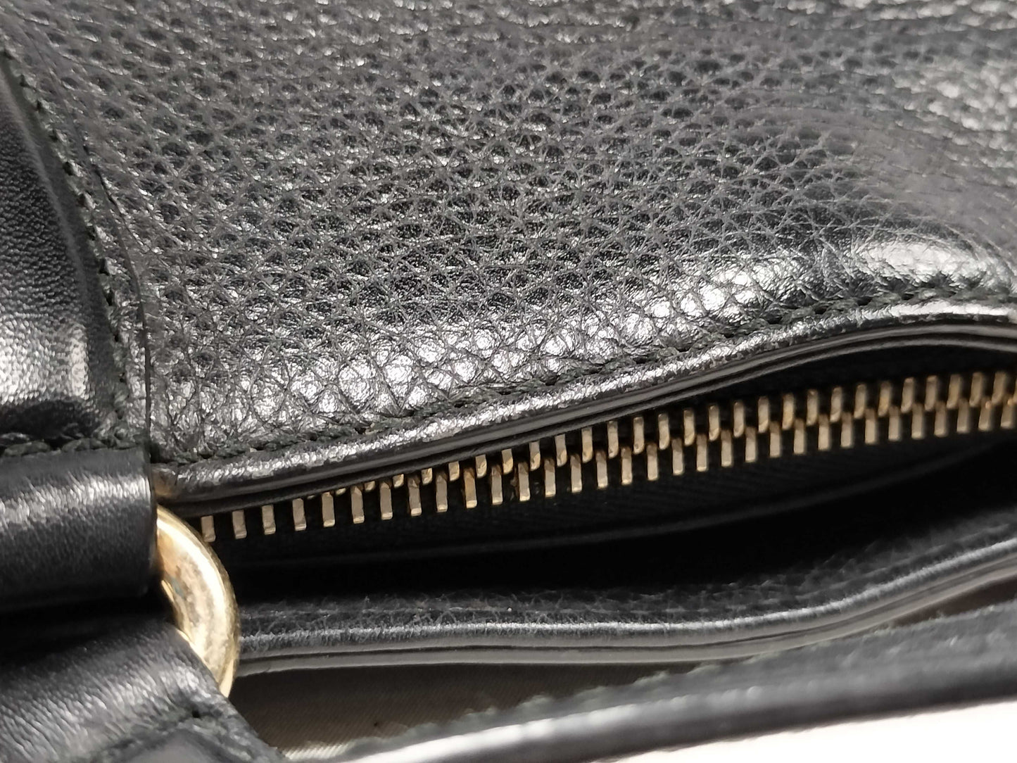GUCCI 2-Way Black Fringe Leather Handbag