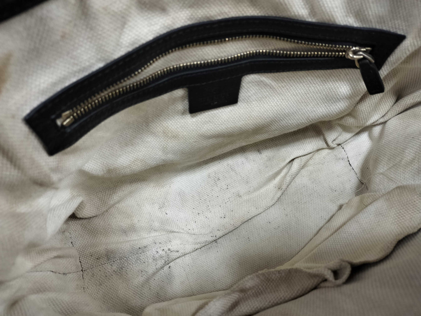 GUCCI 2-Way Black Fringe Leather Handbag