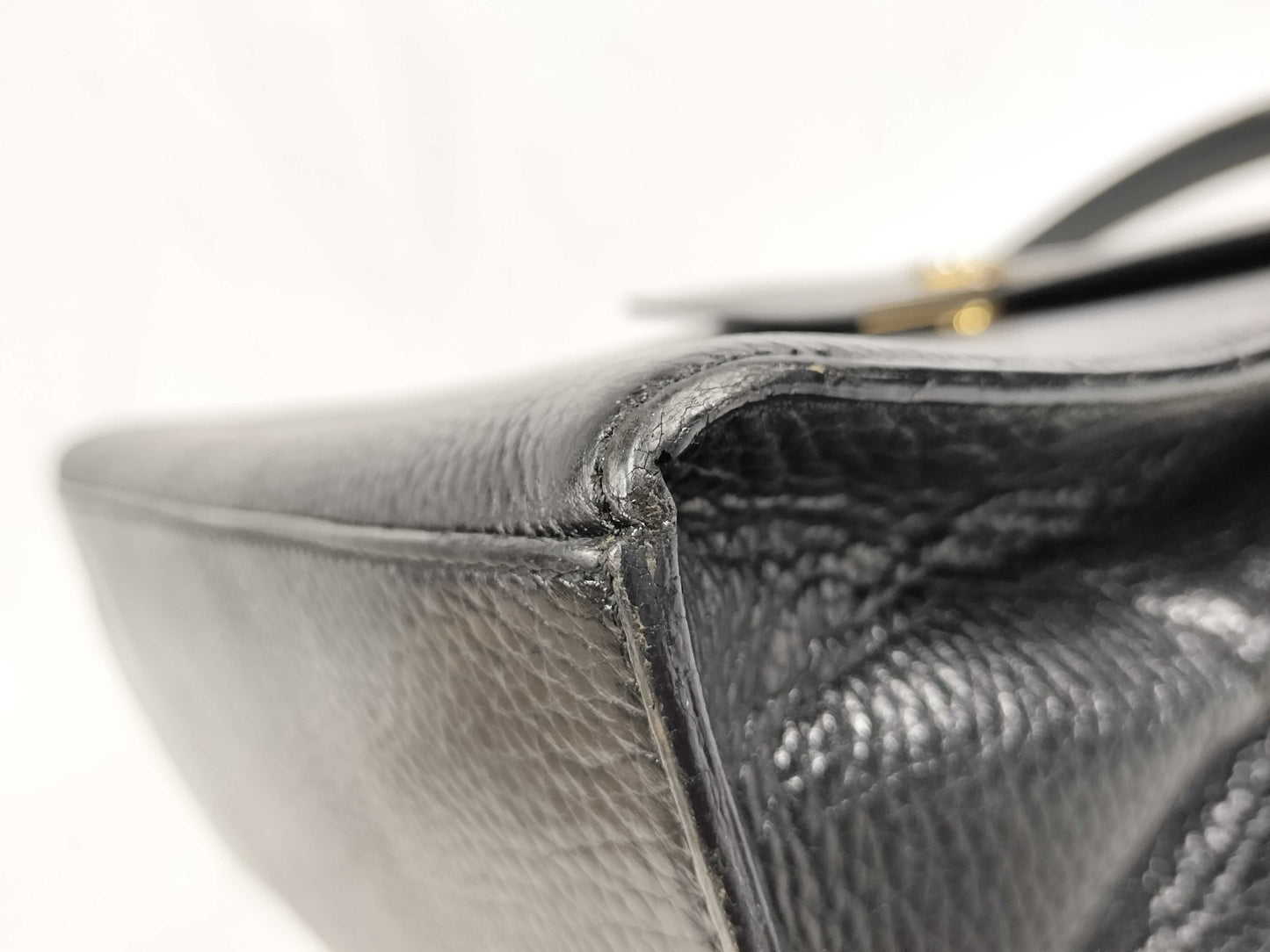 CELINE Gancini Chain Black Handbag