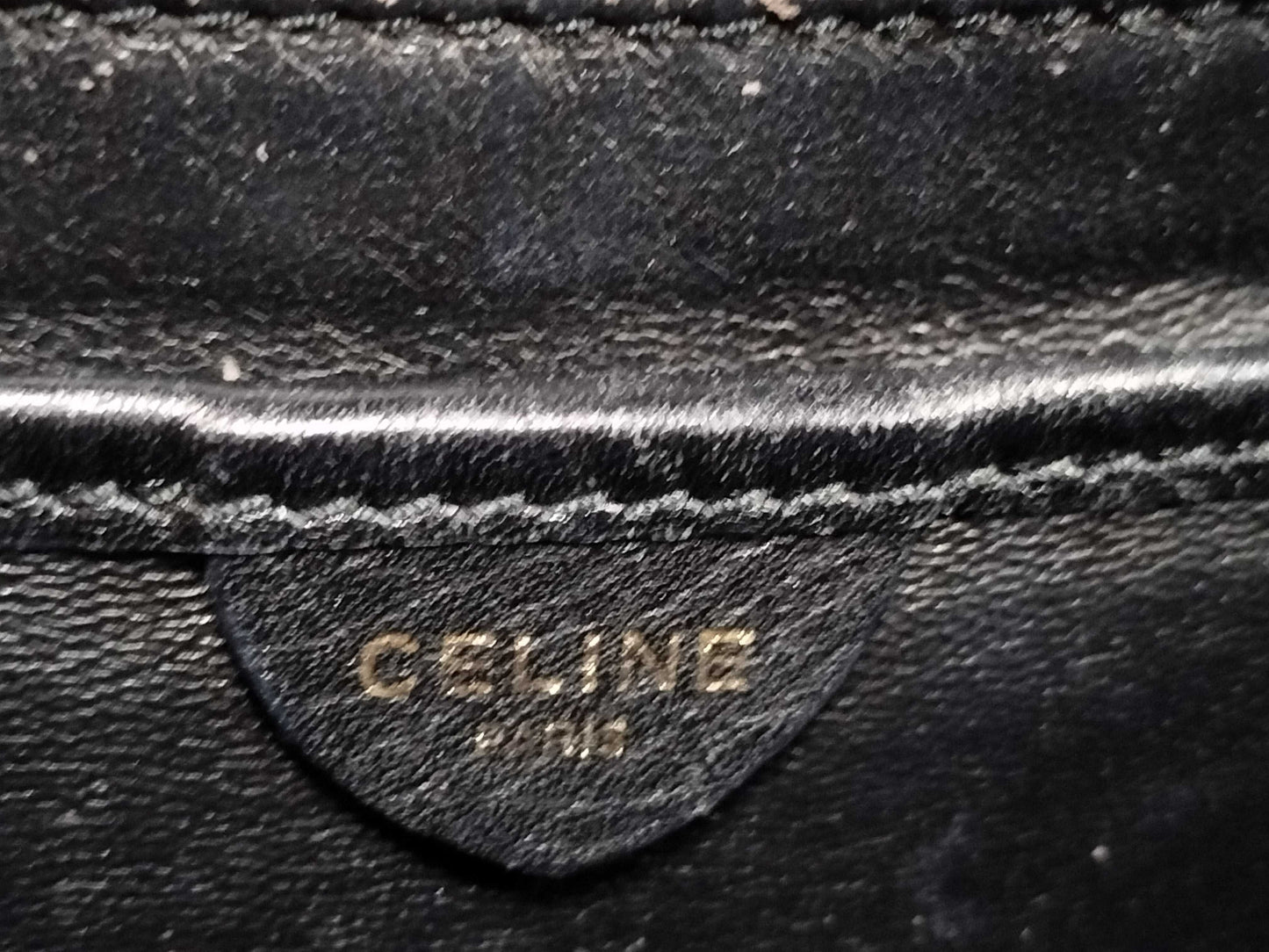 CELINE Gancini Chain Black Handbag