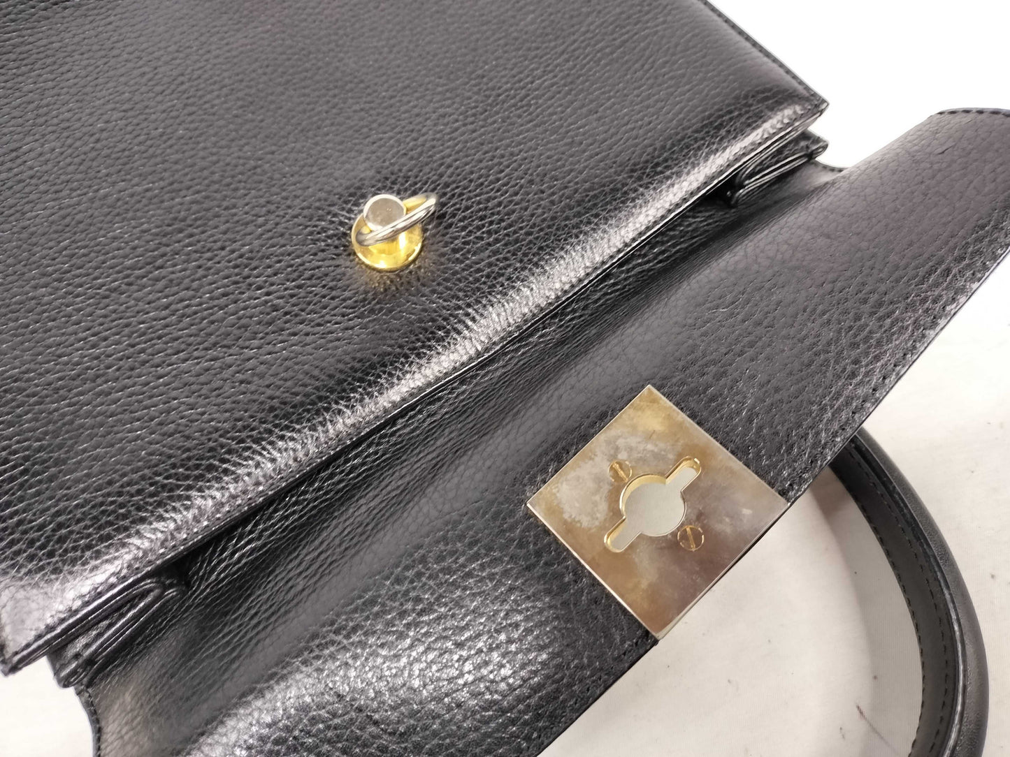 CELINE Gancini Chain Black Handbag