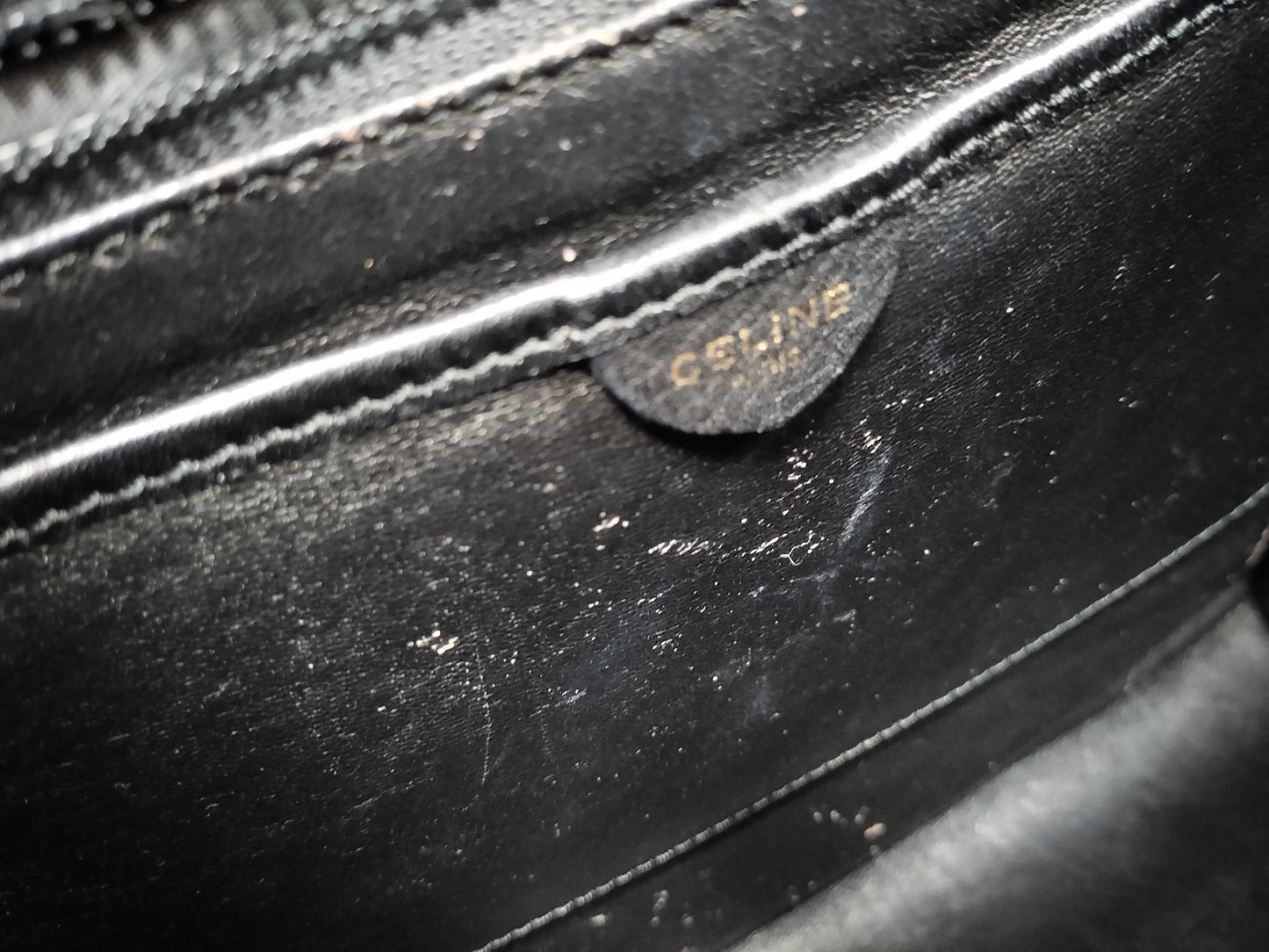 CELINE Gancini Chain Black Handbag