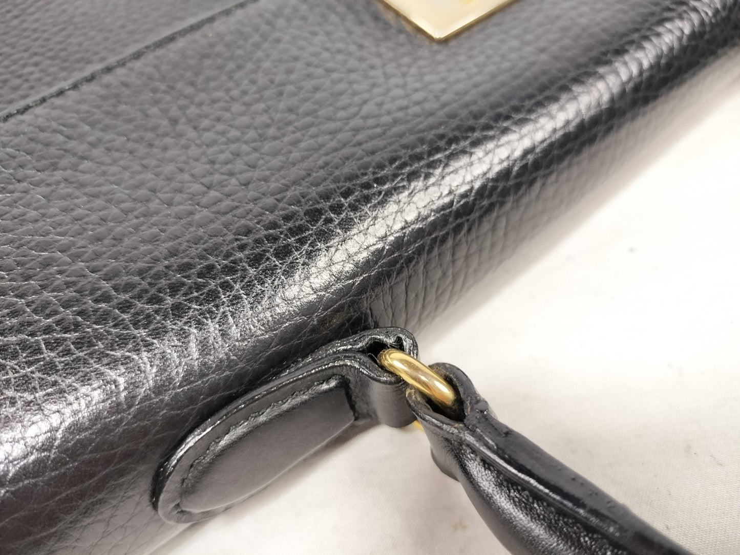 CELINE Gancini Chain Black Handbag