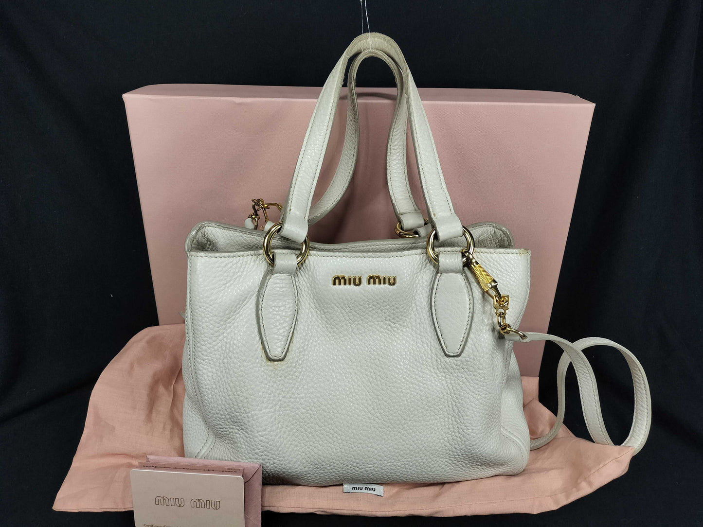 Miu Miu MIUMIU Vitello Luxe 2-way handbag, shoulder bag, gathered handbag