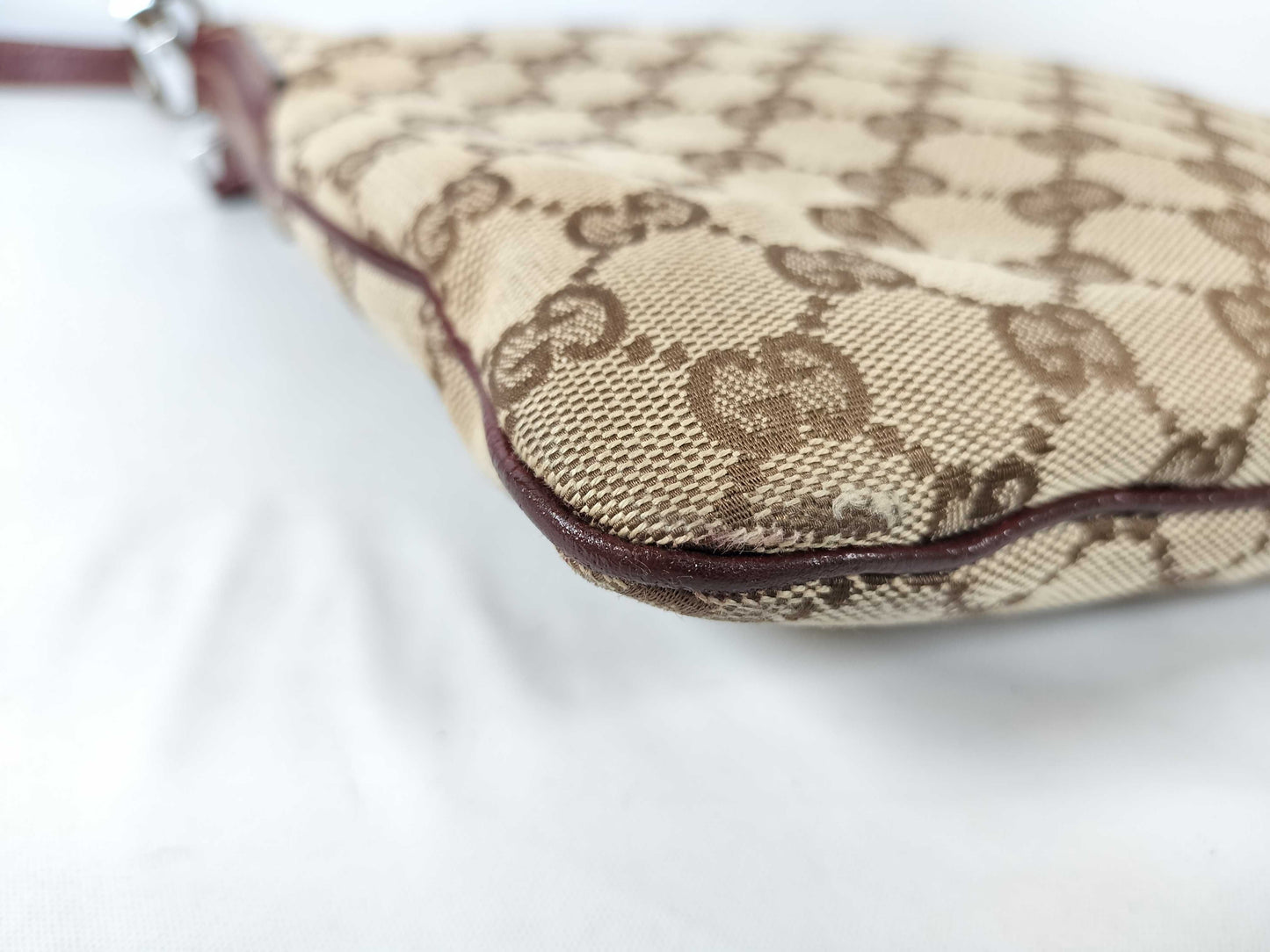GUCCI GG Canvas Shoulder Bag 113013 Beige/Wine Red W30cm Shoulder Bag