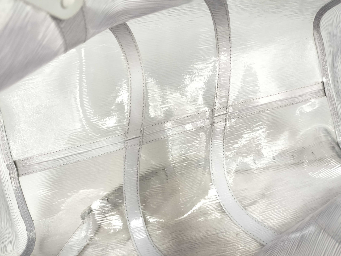 LOUIS VUITTON M55814 Epi Plage Keepall Bandouliere M55814/MB3179 Boston Bag with Strap, Cadena, Key, and Name Tag