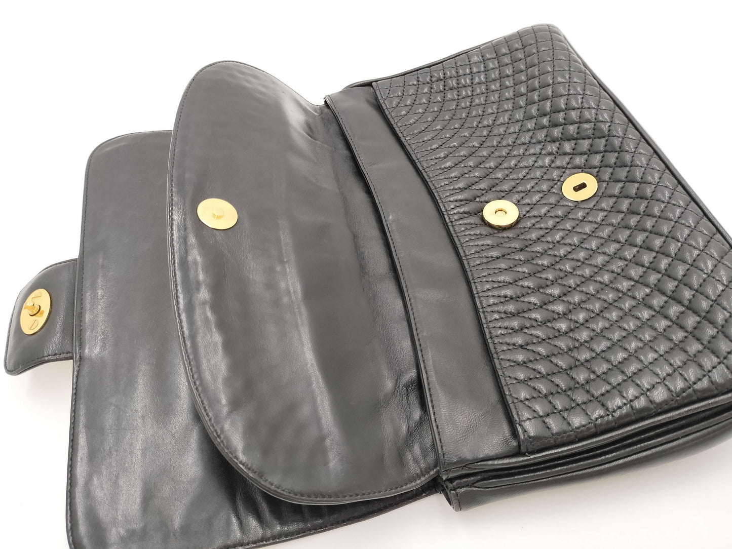 BALLY Chain Shoulder Bag Black Quilted Bag
