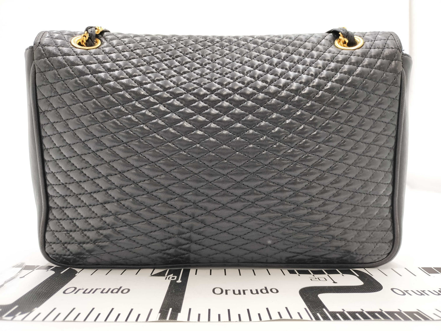 BALLY Chain Shoulder Bag Black Quilted Bag