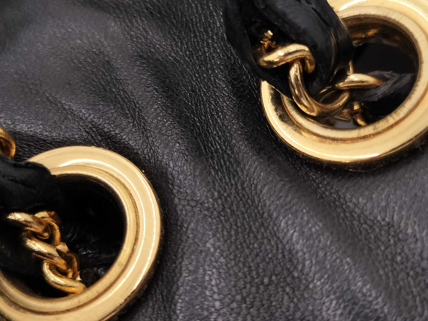 BALLY Chain Shoulder Bag Black Quilted Bag
