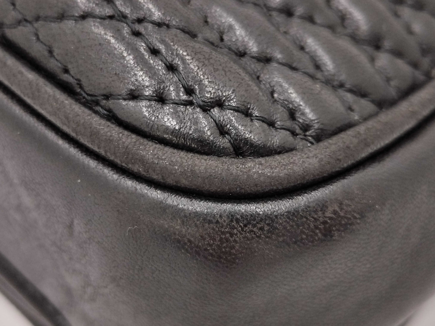 BALLY Chain Shoulder Bag Black Quilted Bag