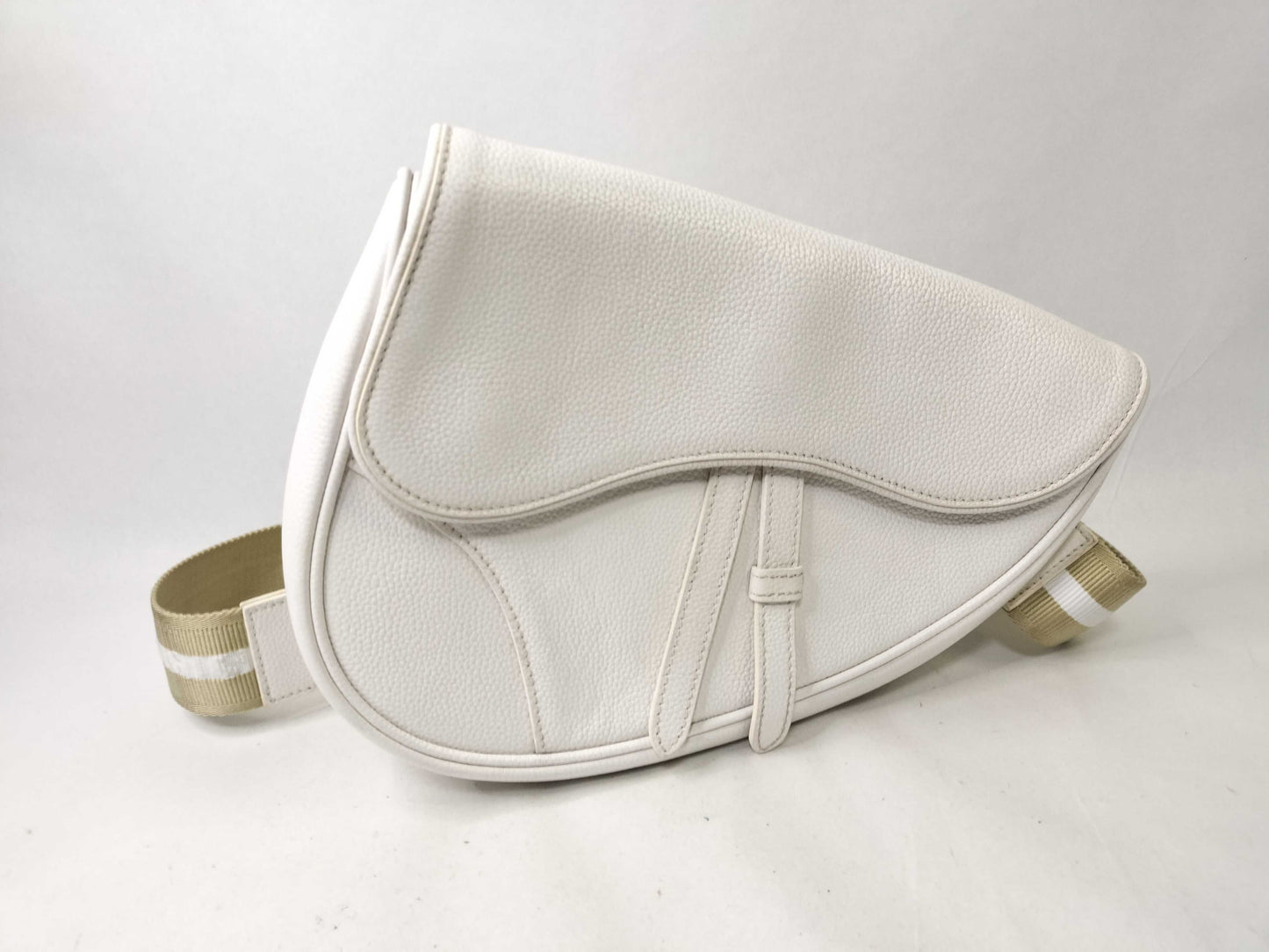Dior Saddle Bag Leather White Shoulder Bag