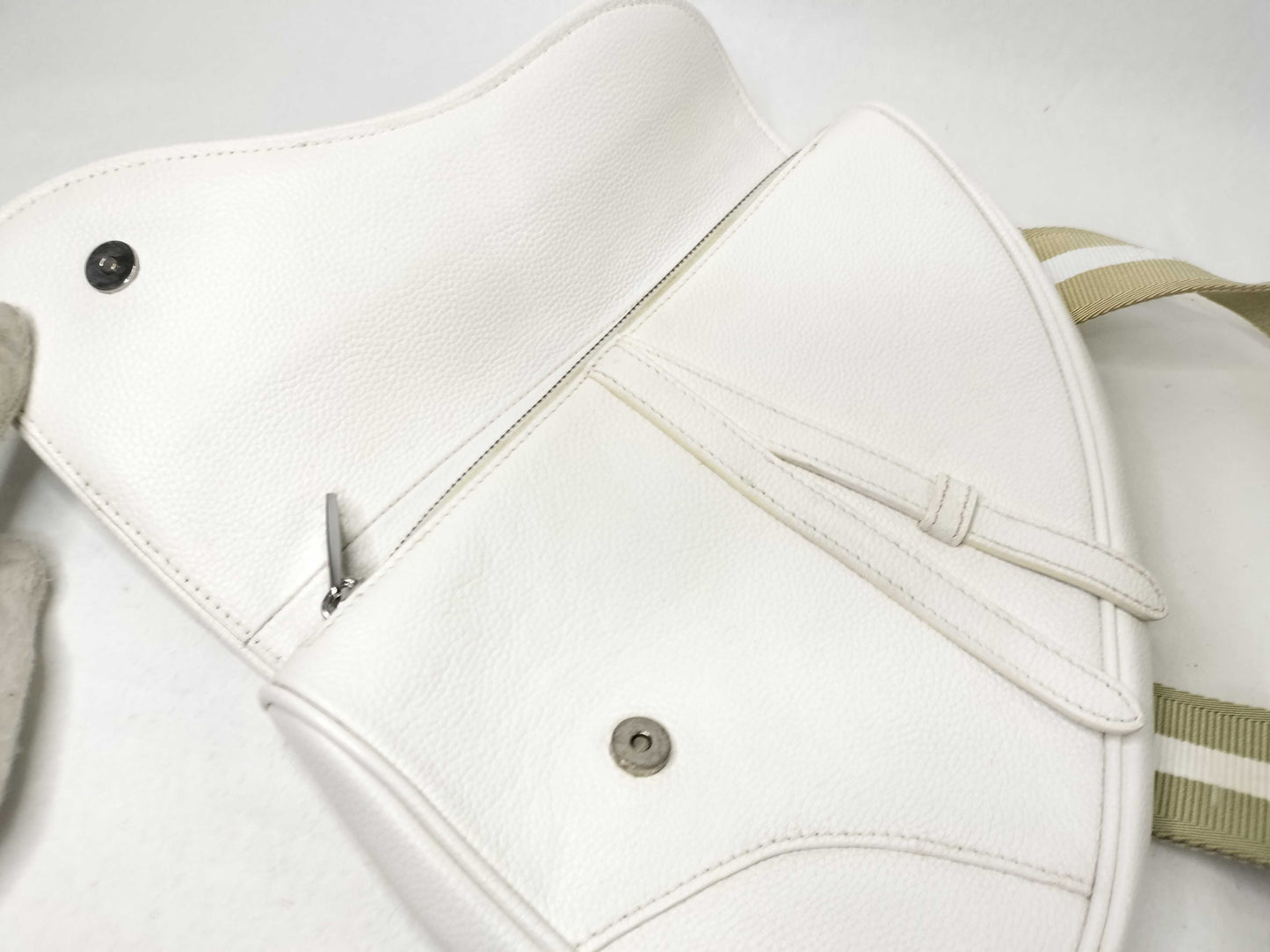 Dior Saddle Bag Leather White Shoulder Bag