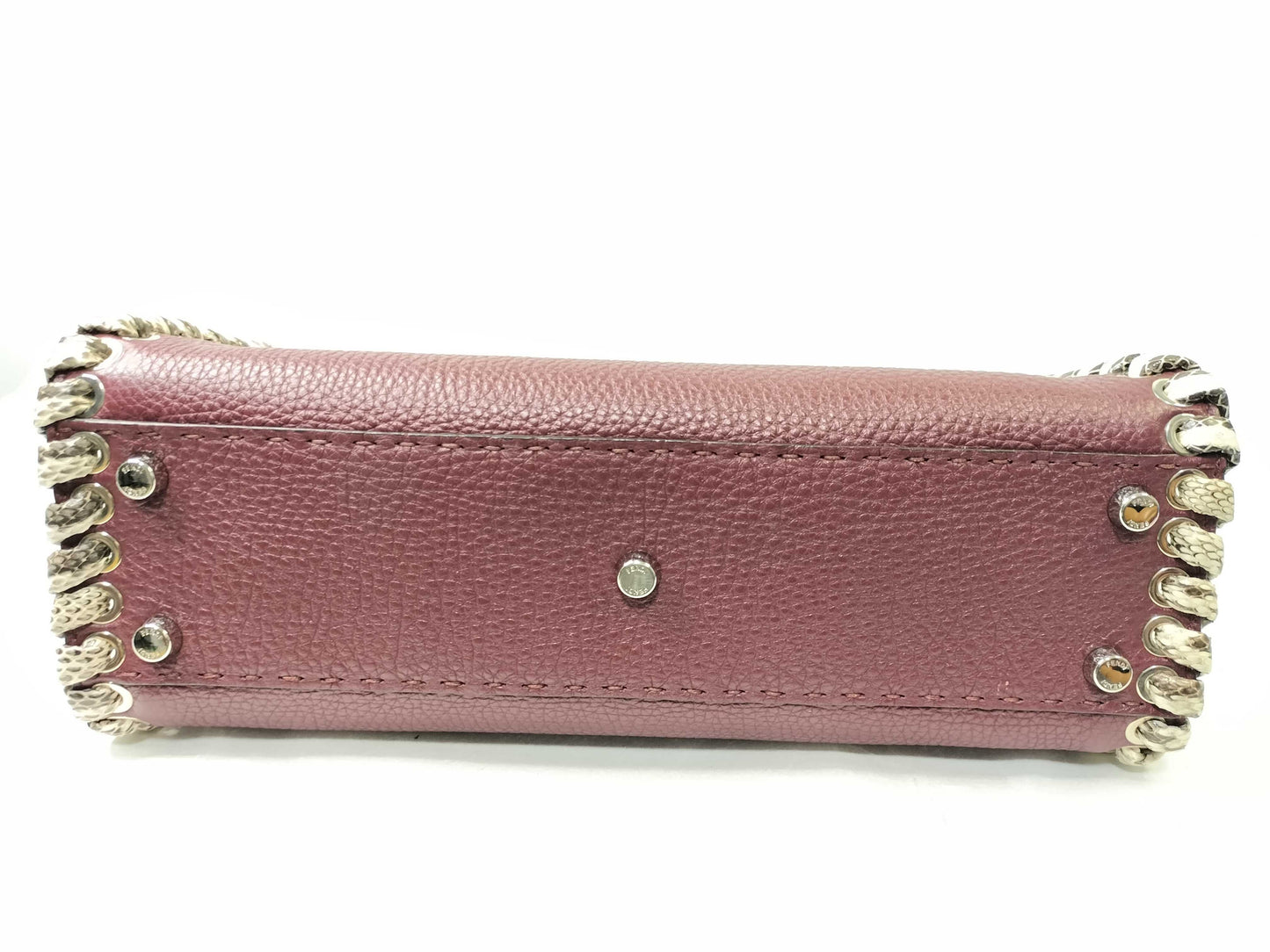 FENDI Peekaboo Medium Selleria x Python Burgundy 2-way Handbag 8BN290