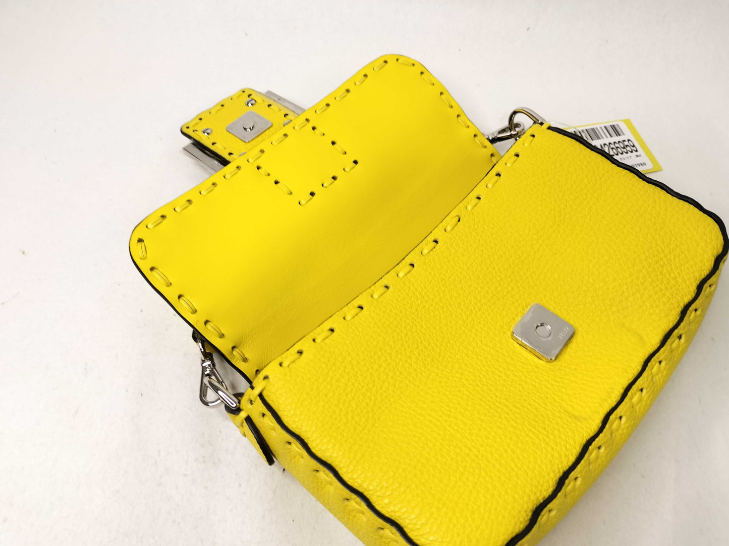 FENDI Mini Bucket Selleria 2-Way Handbag Yellow 8BS017