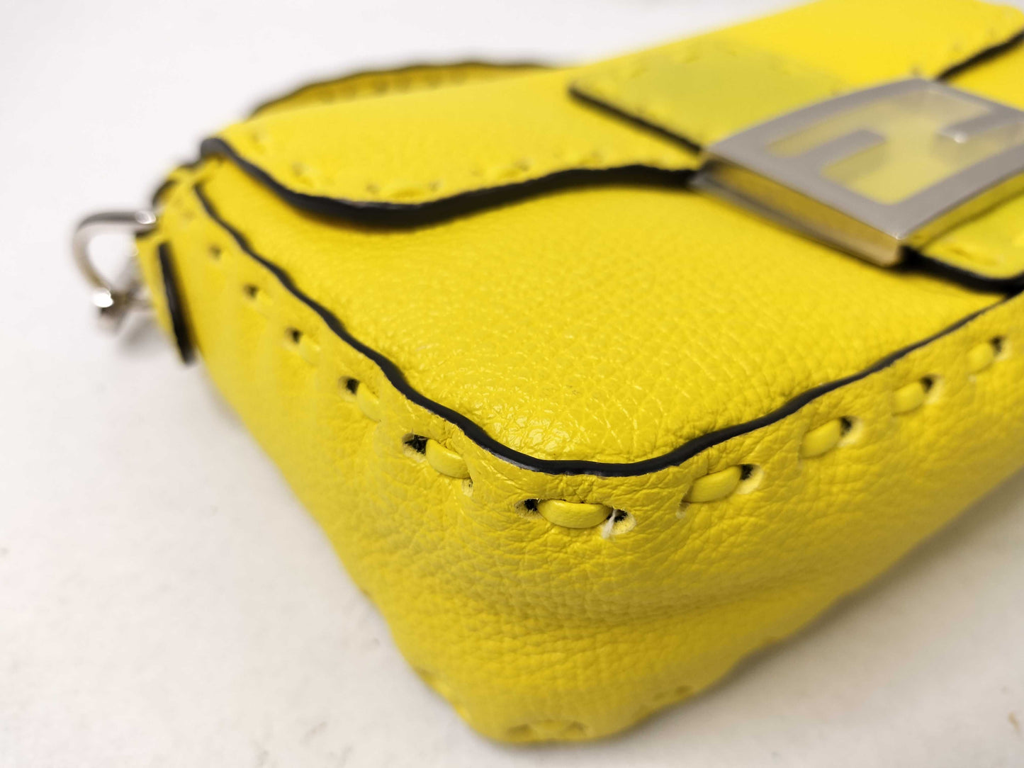 FENDI Mini Bucket Selleria 2-Way Handbag Yellow 8BS017