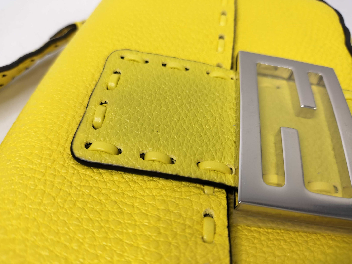 FENDI Mini Bucket Selleria 2-Way Handbag Yellow 8BS017