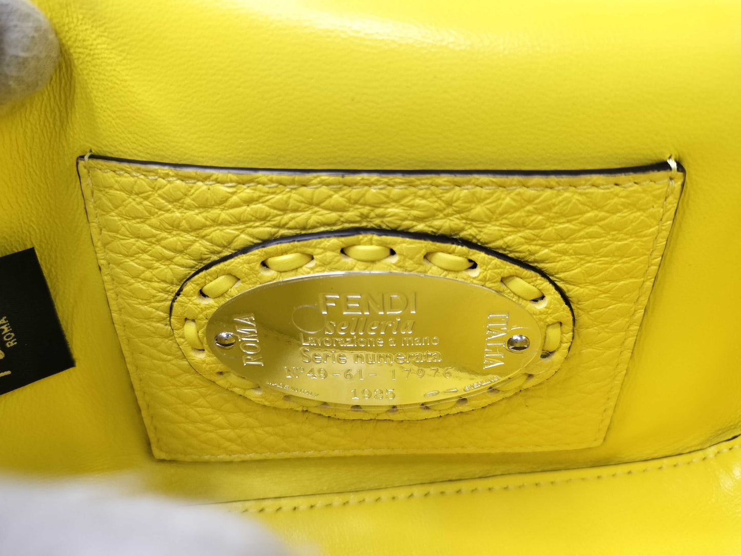 FENDI Mini Bucket Selleria 2-Way Handbag Yellow 8BS017
