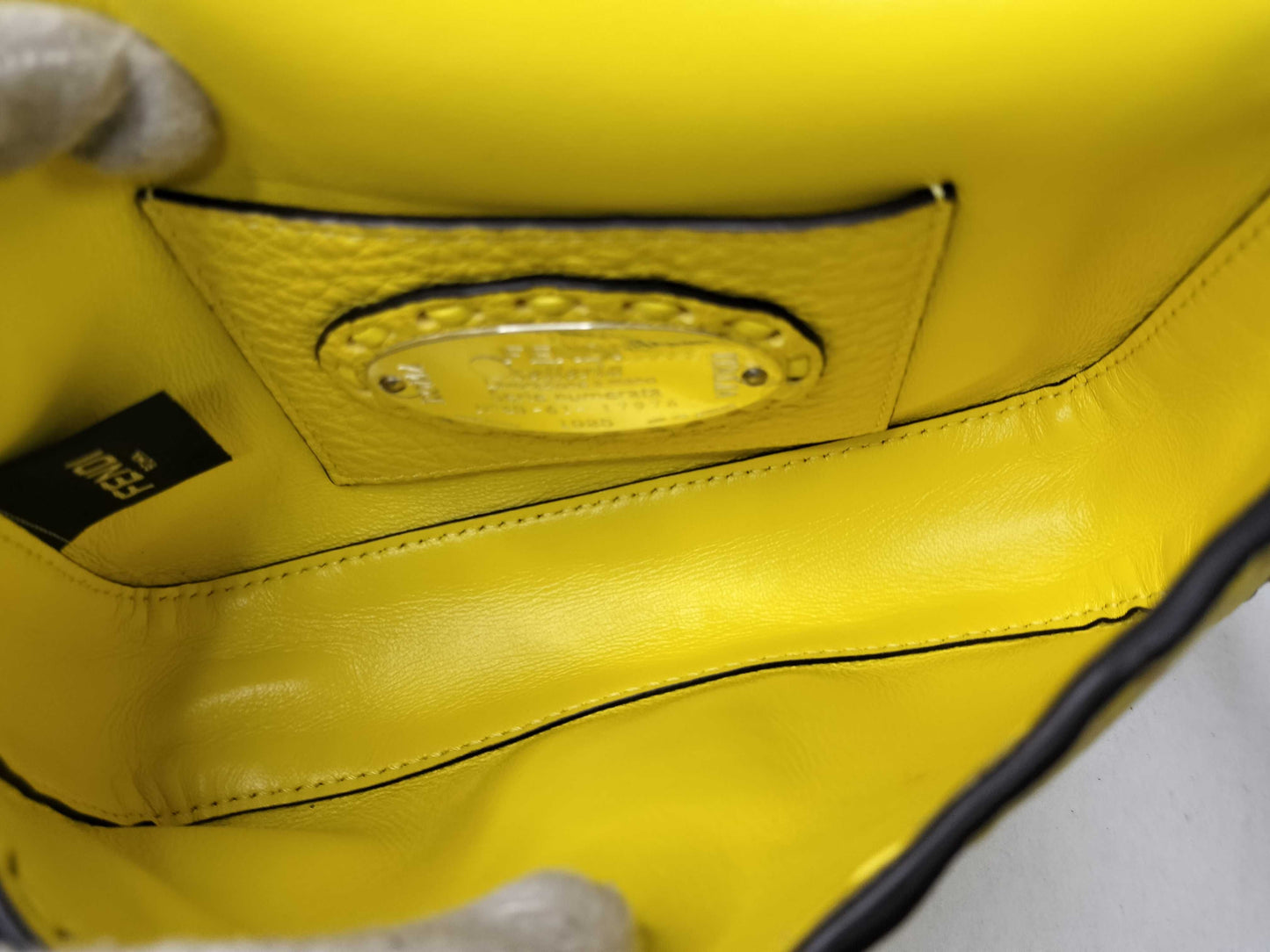 FENDI Mini Bucket Selleria 2-Way Handbag Yellow 8BS017